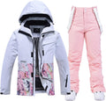 Damen Winter Skianzug 3XL - Jacke und Trägerhose als Snowboard Outfit - Winterbekleidung für Skifahren und Schnee - Maschinenwaschbares Damen Set