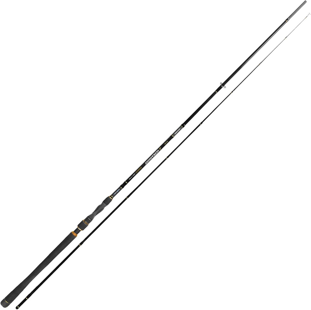 Lieblingsköder Ultraboost Zander und Hecht Spinnrute - 2,65 m Länge und 10 bis 50 g Wurfgewicht - Silberne Raubfischrute mit 160 g - Für Gummifische
