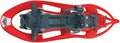 Leichte Schneeschuhe mit Steighilfe - Rot aus Kohlenstoffstahl für Schuhgröße 35 bis 47 - 660 x 250 mm für 50 bis 120 kg - Mit Universalbindung Ratschenverschluss und Riemen