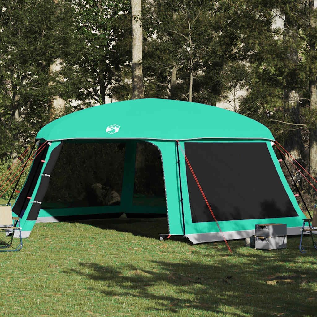 Poolzelt 670 x 590 cm - Abnehmbares Überzelt mit Netzwänden und PU Beschichtung - Meeresgrün für bis zu 6 Personen - Camping Zelt 6,7 x 5,9 x 2,47 m