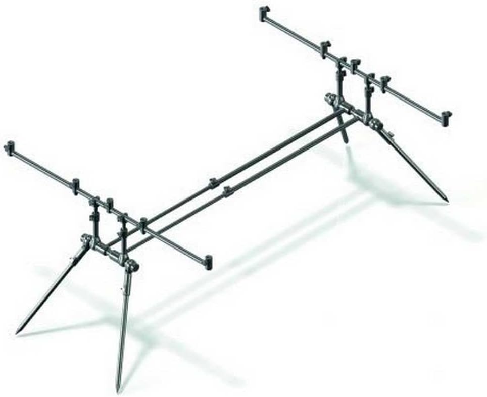 CARP SPIRIT INOX Rod Pod - Rutenständer für drei Karpfenruten - Edelstahlkonstruktion in Schwarz - Für Karpfenangeln Rutenablage und Schienenmontage