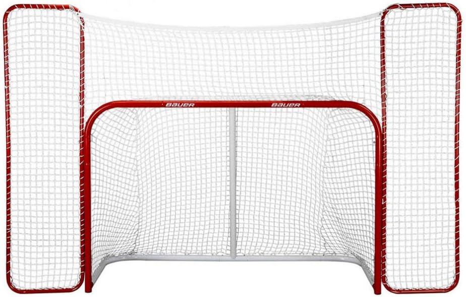 Bauer Hockey Tor mit Fangnetz - Weißes Eishockey Tor mit legiertem Stahlrahmen - Kunststoff Komponenten für Training - Für NHL inspiriertes Hockey Training