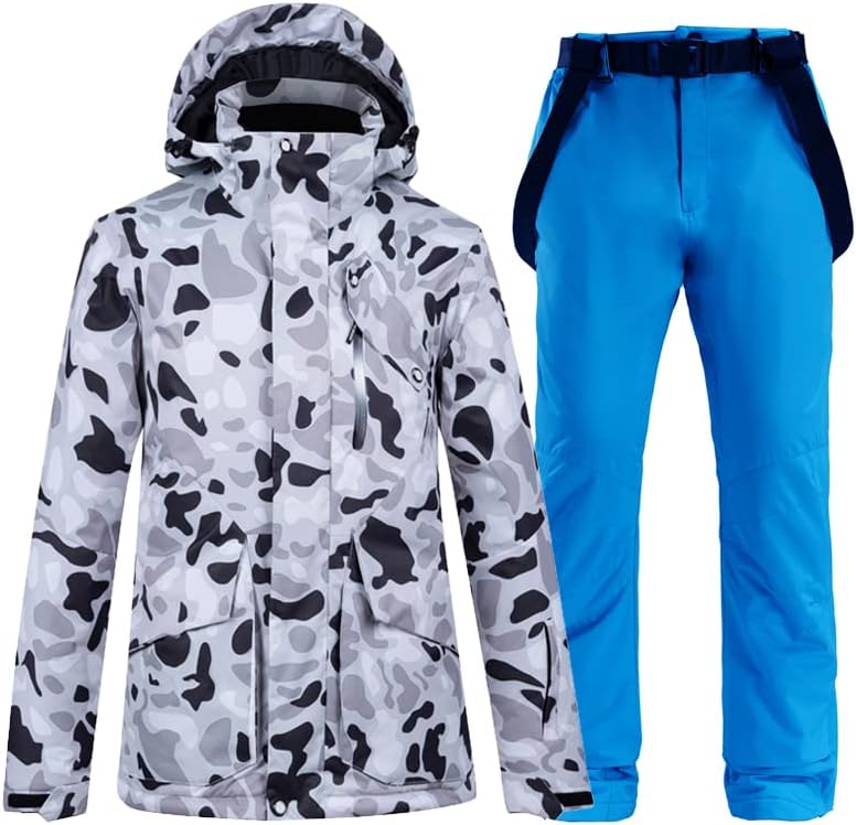 WAOCEO Damen Winterskianzug XXL - Jacke und Hose für Skifahren und Snowboarden - Atmungsaktives Winter Sportswear Set - Outdoor Schneeanzug für aktive Wintersporttage