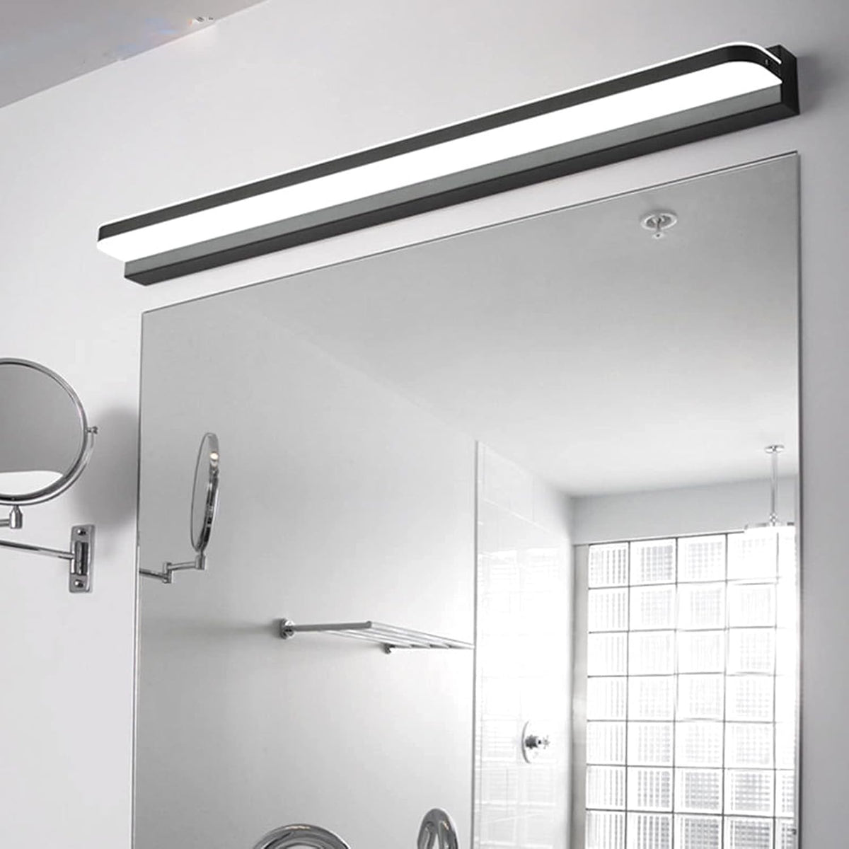 LED Acryl Spiegelleuchte 42 cm - Wasserdichte Badezimmer Frontlampe mit Anti Nebel Funktion - Flimmerfreies Make up Licht für den Spiegelbereich - Für Spiegel Spiegelschrank und Waschtisch