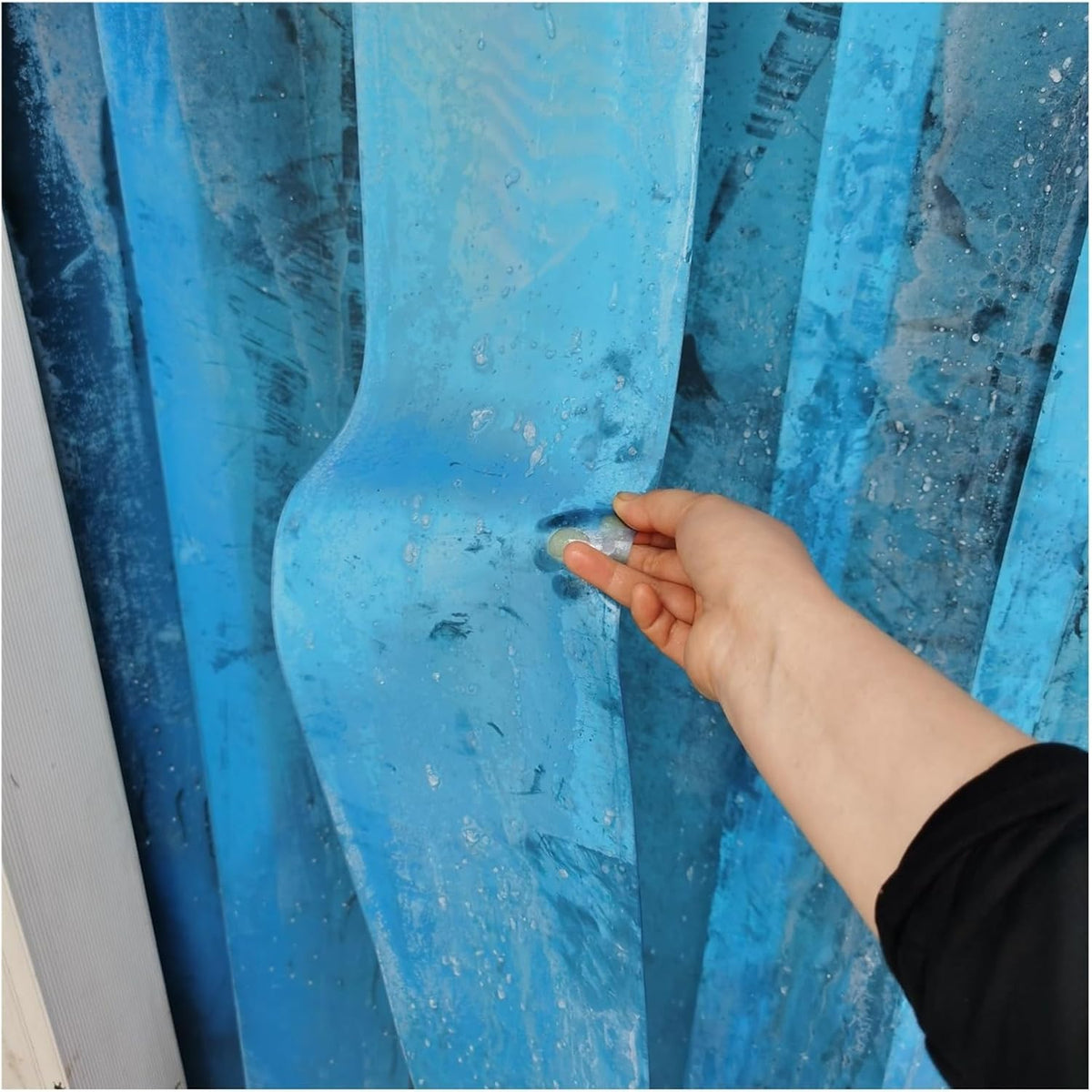 PVC Streifenvorhang Set 2 mm - 91 x 241 cm Isolierluftschleier für Kühlräume - Anpassbare Größe für Fabrik und Werkstatt - Temperaturbeständig bis minus 40 Grad Celsius
