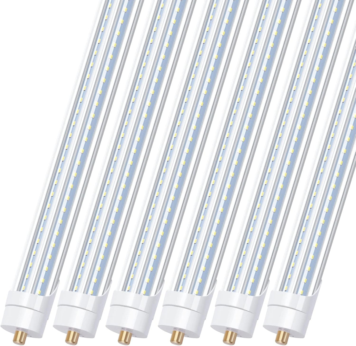 LED Röhre 2,4 m 90 W - 6 V förmige T8 T12 Lampen mit FA8 Anschluss - Kaltweißes Licht bei 6000 K und 270 Grad Abstrahlung - Einpoliger Ersatz für Leuchtstoffröhren
