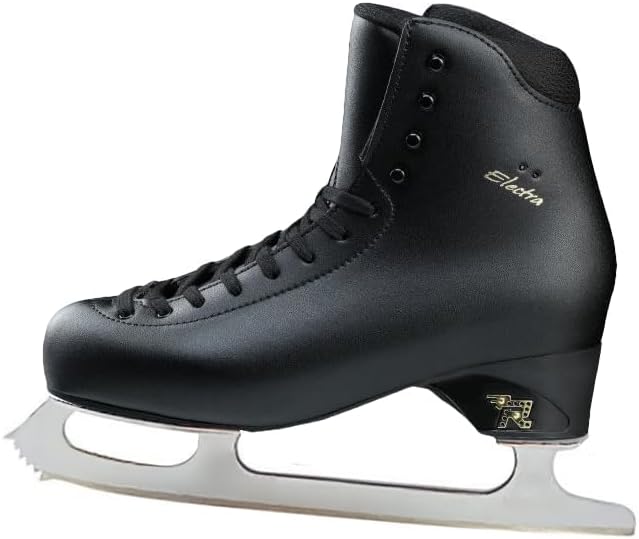 L'Estek Skates Risport Electra Schlittschuhe - Schwarzer Stiefel mit Klingen Klasse 2 - Leder und legierter Stahl in Größe 300 45 - Für Eislaufen und Training