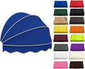 Gebogener Kuppelschirm 100 cm - Einziehbarer blauer Sonnenschutz mit Klapprahmen für Fenster und Türen - Kompakte Überdachung für Außenbereiche - Für Terrasse Veranda und Hauseingang