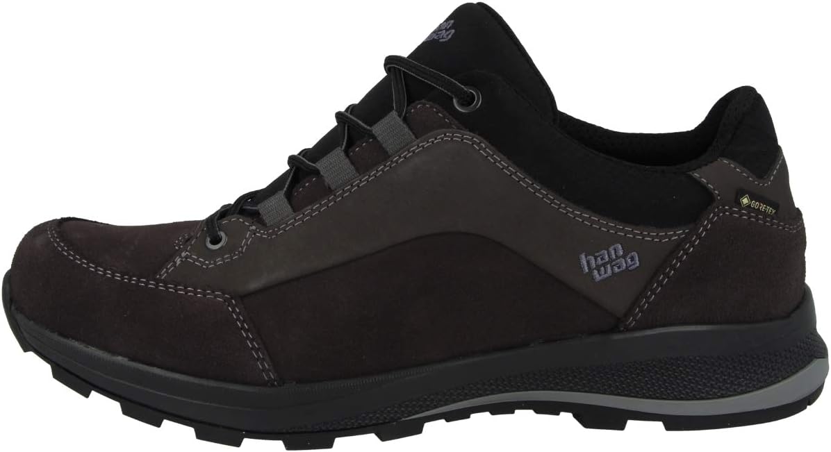 Hanwag Banks Low GTX Herren Wanderschuhe - Nubukleder Stoff und Veloursleder - Synthetik Textil Futter mit Gummisohle - Outdoor Schuhe für Trekking und Tageswanderungen