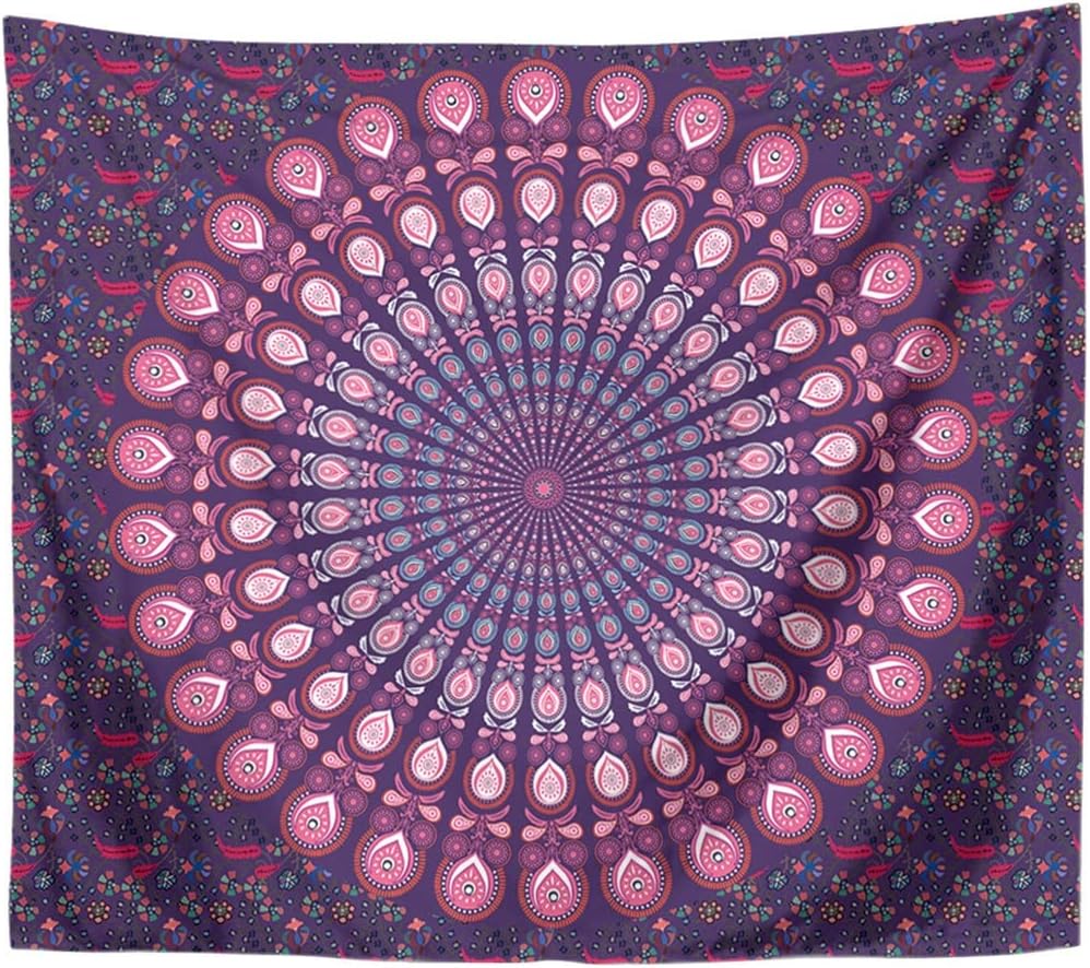 Schnelltrocknendes Mandala Strandtuch - Mikrofaser im Boho Design und Querformat - Auch als Wandteppich Decke oder Picknickmatte - Argento für Camping Strand und Outdoor