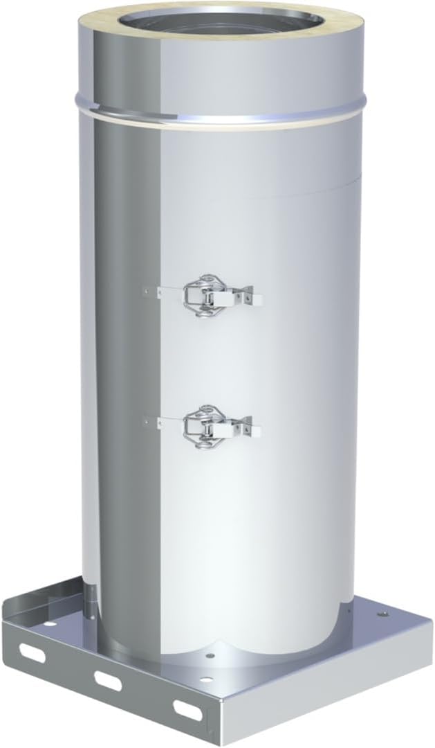 Jeremias DW FU Revisionselement 160 mm - Edelstahl Abgassystem für Außenbereich mit Kondensatablauf - Bis 600 Grad und Druckklasse N1 - Für Inspektion Reinigung und Entwässerung