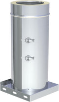 Jeremias DW FU Revisionselement 150 mm - Doppelwandiger Edelstahl für Außenbereich bis 600 Grad - Mit Grundplatte und Kondensatablauf - Für Wartung Entwässerung und Schornsteinanlagen