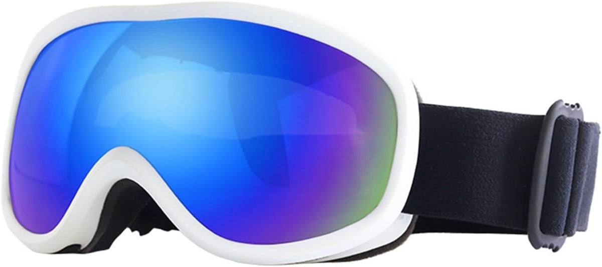 Unisex Skibrille Weiß Größe L - UV400 Schutz und doppellagige Konstruktion - Antibeschlag Schneebrille für Ski und Snowboard - große Skimaske für Damen Herren