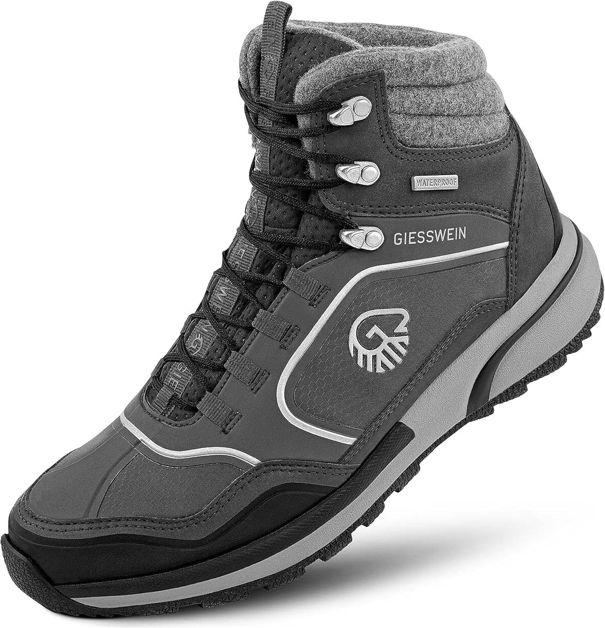 Giesswein Wool Cross X Alpine Men Wanderstiefel - Merinowolle mit wasserfester Konstruktion - EVA Sohle und Kurzschaft - Herren Trekking Schuhe für Wandern Outdoor und Bergtouren