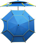 Garten Sonnenschirm 2.2 m - Doppelschicht Parasol mit 360 Grad Drehvorrichtung - Tragbare Beschattung für Picknick Pool und Hinterhof - Outdoor Schirm für Garten und Freizeit