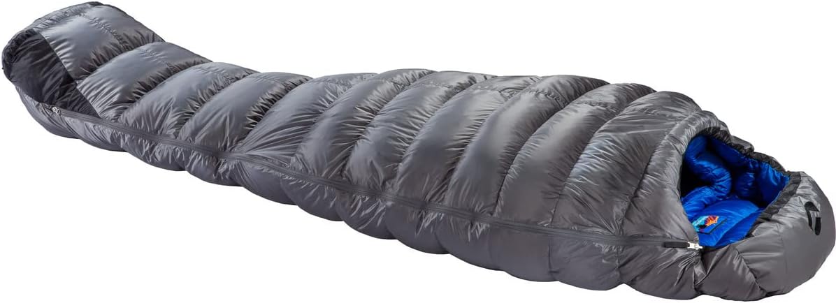 Swing CO 450 Winterschlafsack - Leichter Mumien Schlafsack in Grau Blau - Daunenfüllung mit linkem Reißverschluss - Für eine Person bei Temperaturen unter minus 5 Grad