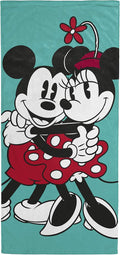 Jay Franco Mickey Mouse Minnie Mouse Strandtuch - 28 x 58 Zoll aus Baumwolle - weich saugfähig und farbbeständig - offizielles Kinder Handtuch für Bad Pool und Strand