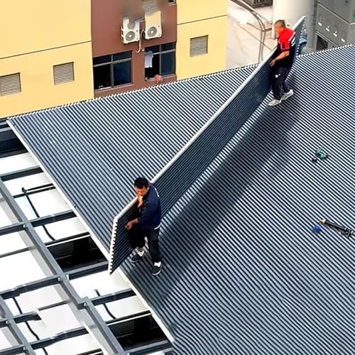 Metall Dachpaneele mit Wärmedämmung - Wasserdichte graue Dachverkleidung mit 366 cm Länge - Isolierte Paneele für Außenkonstruktionen - Für Schuppen Pavillon Garage und Überdachung