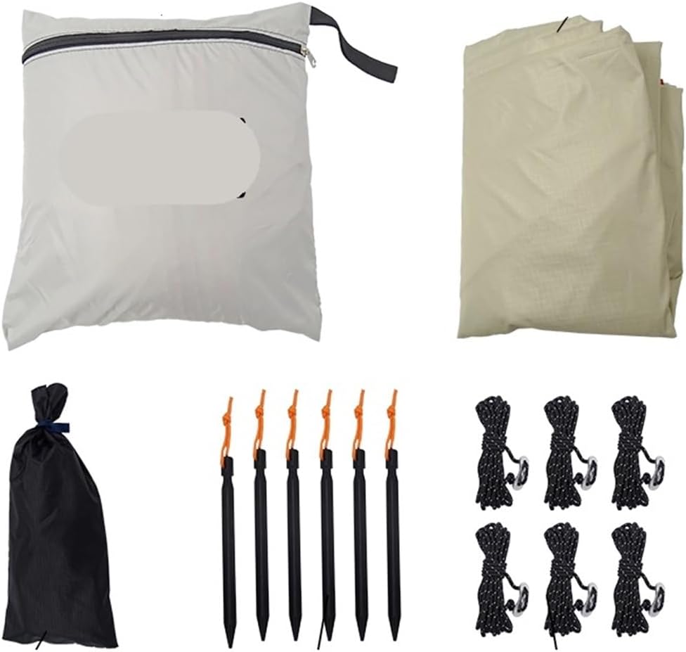Outdoor Campingplane 3 x 3 m - wasserdichte Sonnenschutzplane für Strand und Picknick - Kit A ohne Zubehör - flexible Überdachung für Camping und Freizeit