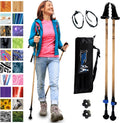 York Nordic Motivator Wanderstöcke - Zweiteiliges Set mit patentierten Stabilitätsgriffen - Aluminium in Bambusoptik und 54 Zoll - Für Balance Reha und Walking