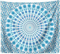 Mikrofaser Mandala Strandtuch - schnell trocknend und rechteckig - Boho Überwurf Wandteppich und Picknick Matte - leichtes Outdoor Textil für Camping Strand und Reisen