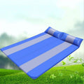 Selbstaufblasende Campingmatratze - Blaue Doppelmatte mit verdickter Polsterung - Verbreiterte Schlafunterlage für das Zelt - Für Camping Strand und Outdoor