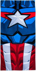 Marvel Captain America Strandtuch - Motiv für Fans und Freizeit am Wasser - Maschinenwaschbar für einfache Pflege - Für Strand Pool Bad Reisen und Sommeraktivitäten