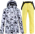 WAOCEO Damen Skianzug XXL - zweiteilig mit Snowboardjacke und Skihose - atmungsaktive Winter Sportbekleidung - Ausführung J für Ski Snowboard und Outdoor