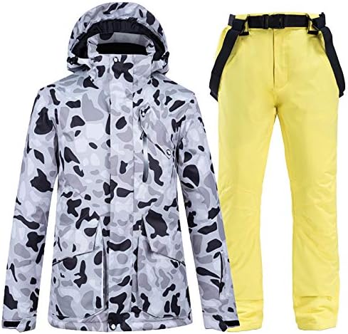 WAOCEO Damen Skianzug XXL - zweiteilig mit Snowboardjacke und Skihose - atmungsaktive Winter Sportbekleidung - Ausführung J für Ski Snowboard und Outdoor