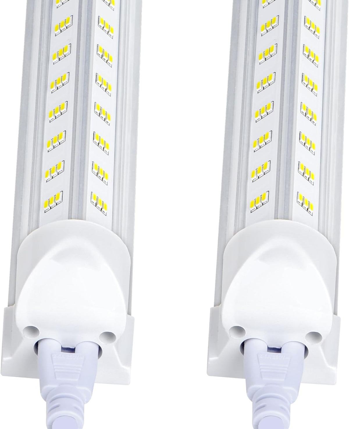 Singteam T8 LED Röhren 2.4 m 10 Stück - 100 W und 15500 Lumen bei 6500 K - V Form mit 6 Reihen und 270 Grad Abstrahlung - Für Garage Lager Werkstatt und Keller