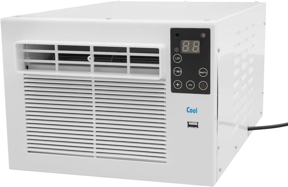 Tragbare Mini Klimaanlage 280 W - Kompaktes Kühlgerät mit 220 Volt für kleine Räume - Geräuscharmer Betrieb mit 50 dB - Timer bis 12 Stunden in Weiß