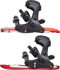 2in1 Lightweight Schneeschuhe - Power Red für Schuhgröße 36 bis 48 - Edelstahl EVA und Polypropylen mit Spikes - Miniski für Eis Schnee Skating und Wintertouren