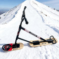 Snow Skates Scooter für Erwachsene - Woodn mit 360 Grad Lenkung - Verstärkter Aluminiumrahmen mit Doppelkufen - Schneegleitschlitten für Winterabenteuer und Outdoor Fahrten