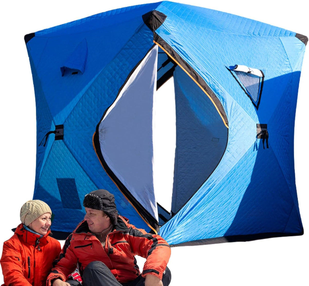 Isolierter Eisangel Unterstand - Himmelblau für eine Person - Oxford Gewebe wasserdicht und winddicht - Für Küste Strand See Fluss und Wintercamping