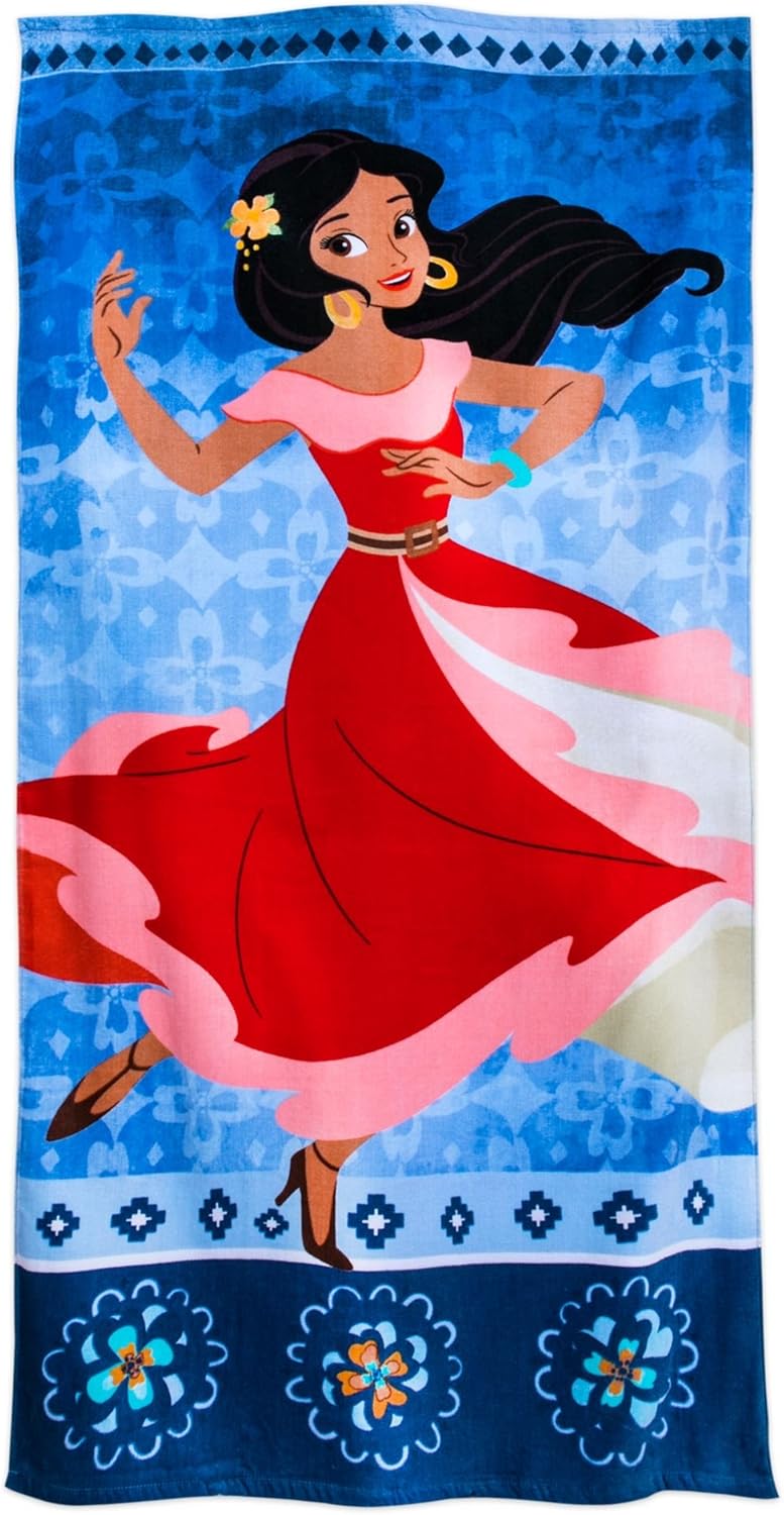 Disney Elena of Avalor Strandtuch - Blau aus Baumwolle - einzelnes Kinder Handtuch im Figuren Design - für Strand Pool Badezimmer und Weihnachtszeit