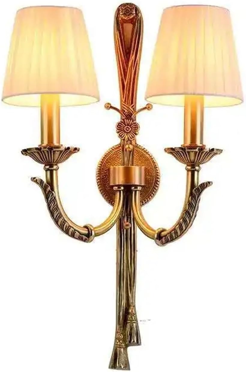 AYCDL Kupfer Wandleuchte - Amerikanische Innenleuchte im luxuriösen Stil für Wandmontage - Dekorative Beleuchtung für klassische Wohnbereiche - Für Villa Wohnzimmer Schlafzimmer und Nachttisch
