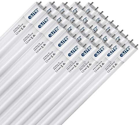 eLITe T8 LED Röhre 60 cm 8 W - 1050 Lumen Tageslichtweiß mit 6500 K - 330 Grad homogenes Licht und 50000 Stunden Lebensdauer - 25 Stück für Rasterleuchten