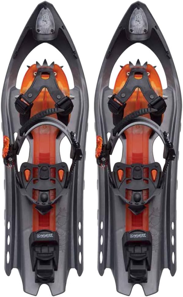 Inook Schneeschuhe Unisex - Schwarz Silber aus Aluminium und Nylon - Für Erwachsene und Schuhgröße 35 bis 47 - Bis 120 kg für Winterwandern und verschneites Gelände