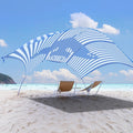 Strand Sonnendach für 3 bis 6 Personen - Aluminium und Ripstop Polyester für Outdoor Einsatz - Regatta Manta Rochen Stripe - Für Strand Park Garten Grasland und Wüste