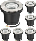 ledscom.de BOFU Boden Einbauleuchten 6 Stück - Rund 150 mm Edelstahl mit GU10 bis 15 W - IP67 und schwenkbare Ausführung für Outdoor - Moderne Bodeneinbauleuchten