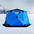 Isolierter Eisangelunterstand - Tragbares Pop Up Zelt für sechs bis zehn Personen - 420D sechseckige Winterhütte - Für Winterangeln und Gruppen Camping