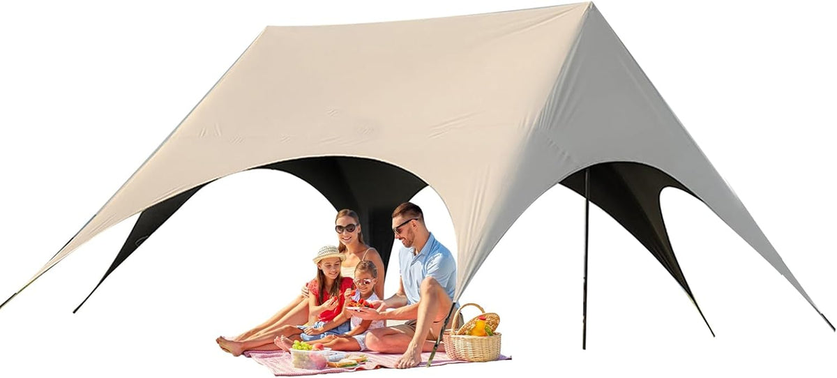 Faltbarer Outdoor Pavillon mit Baldachin - schnell aufstellbare Überdachung für Hof Terrasse und Rasen - robuste Schattenlösung - für Pool Picknick Grillen und Camping