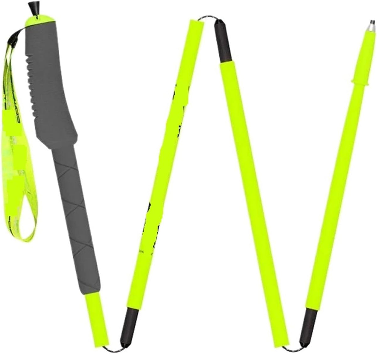 Faltbarer Carbon Trekkingstock - Verstellbarer Einzelstock mit Schnellverschluss - Leichte Konstruktion für mobilen Transport - Für Wandern Camping und Bergtouren