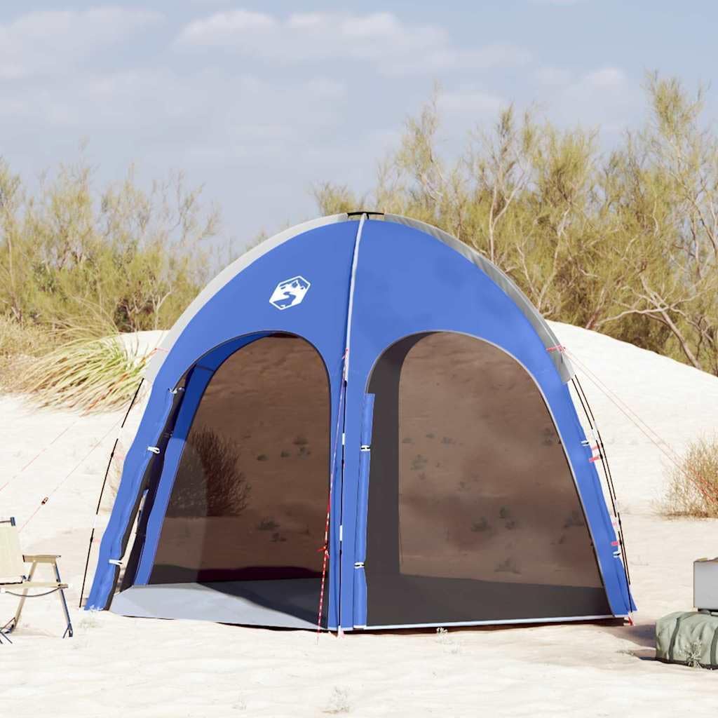 Poolzelt Blau 366 x 305 x 231 cm - Polyester mit Fiberglasrahmen und UV Schutz - Faltbare Überdachung für Garten und Terrasse - Modernes Outdoor Zelt mit 8,68 kg
