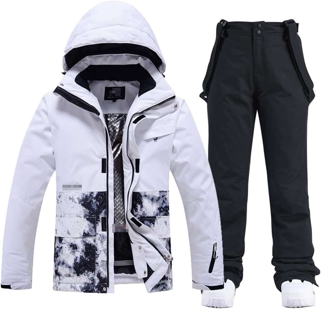Damen Skianzug Set Größe S - Winterjacke und Trägerhose für Snowboard und Ski - Maschinenwaschbare Schneebekleidung - Für Outdoor Wintersport und kalte Tage