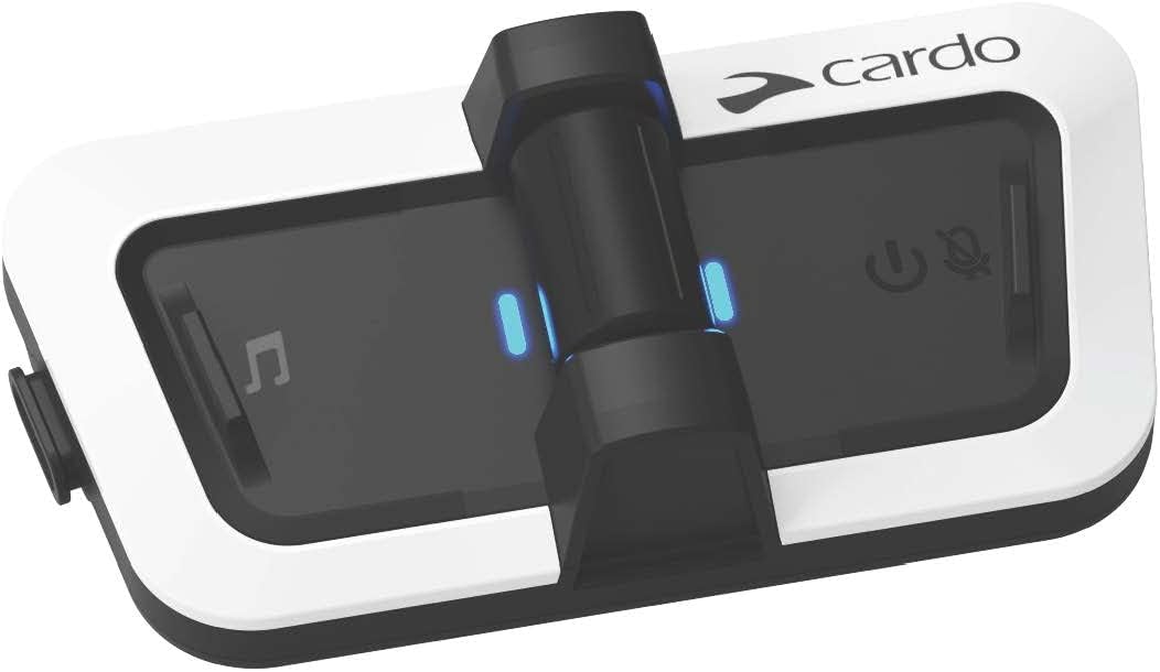 Cardo PACKTALK Outdoor Solo Helm Kommunikationssystem - Bluetooth kabellos mit Geräuschunterdrückung - Weiß Einzelpackung - für Ski Snowboard und Radfahren