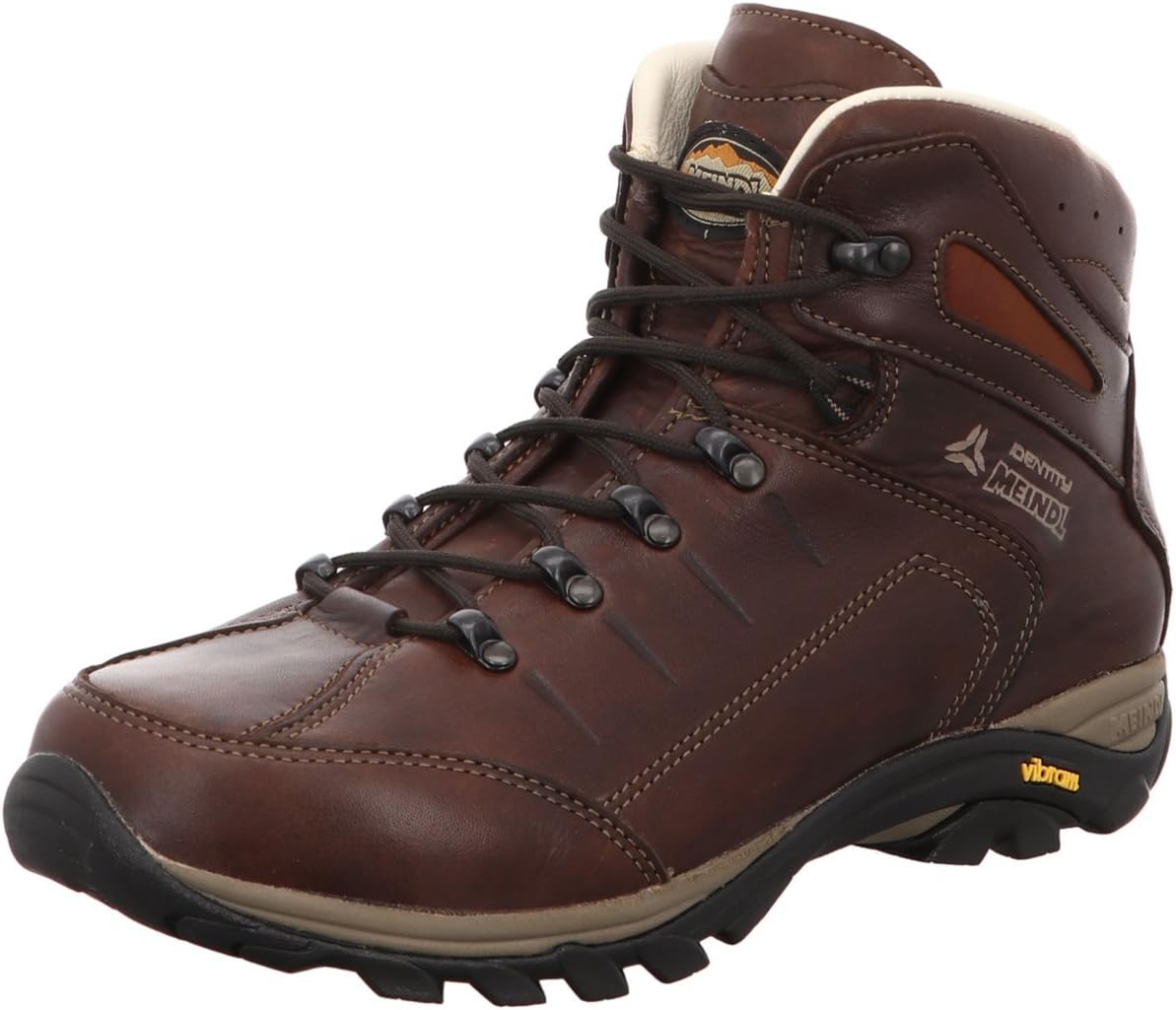 Meindl Bergamo Identity Wanderschuhe - dunkelbraun aus Leder mit Lederfutter - Gummisohle und Kurzschaft - Herren Outdoor Schuhe für Wandern und Alltag