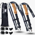 BOLLSEN Expedition Pro Wanderstöcke - Faltbare Aluminiumstöcke bis 130 cm - Höhenverstellbar in Marineblau - Für Wandern Trekking und Nordic Walking