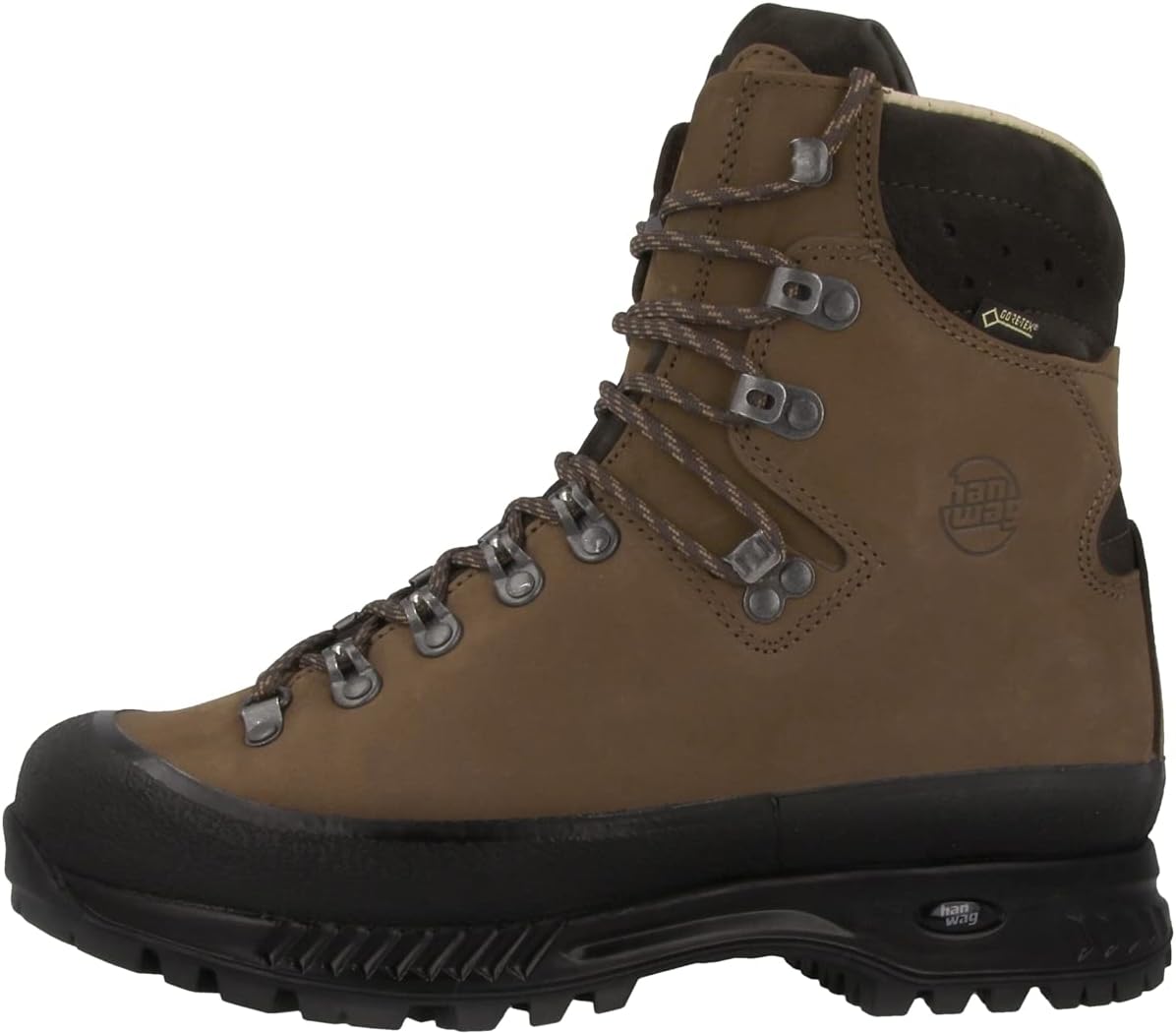 Hanwag Alaska GTX Herren Wanderstiefel - 100 Prozent Leder mit Polyamid Futter - Gummisohle und knöchelhoher Schaft - Für Trekking Wandern und Outdoor Touren