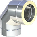 Jeremias DW FU Winkel 250 mm - Doppelwandiger 87 Grad Edelstahl Schornsteinwinkel - CE zertifiziert für Öl Gas und Festbrennstoffe - Silber für Richtungsänderung in Abgasanlagen